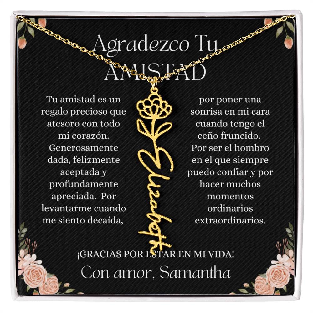 Regalo Para Amiga | Amistad sin fin| Collar con Nombre Personalizado