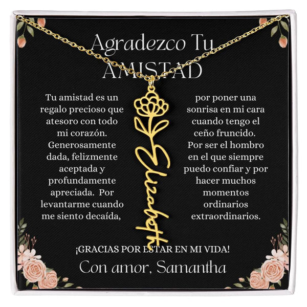 Regalo Para Amiga | Amistad sin fin| Collar con Nombre Personalizado