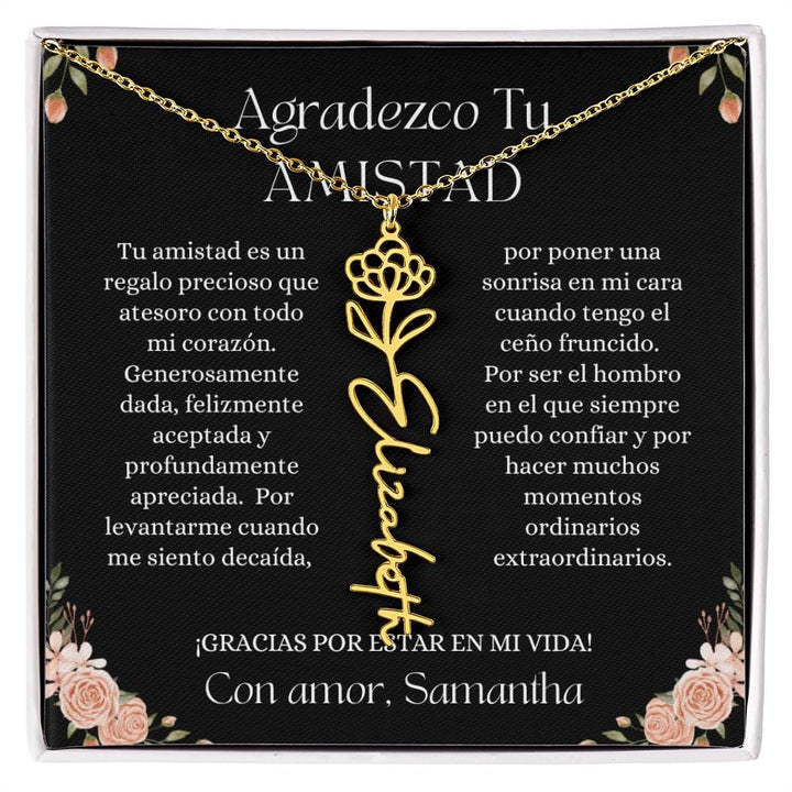 Regalo Para Amiga | Amistad sin fin| Collar con Nombre Personalizado
