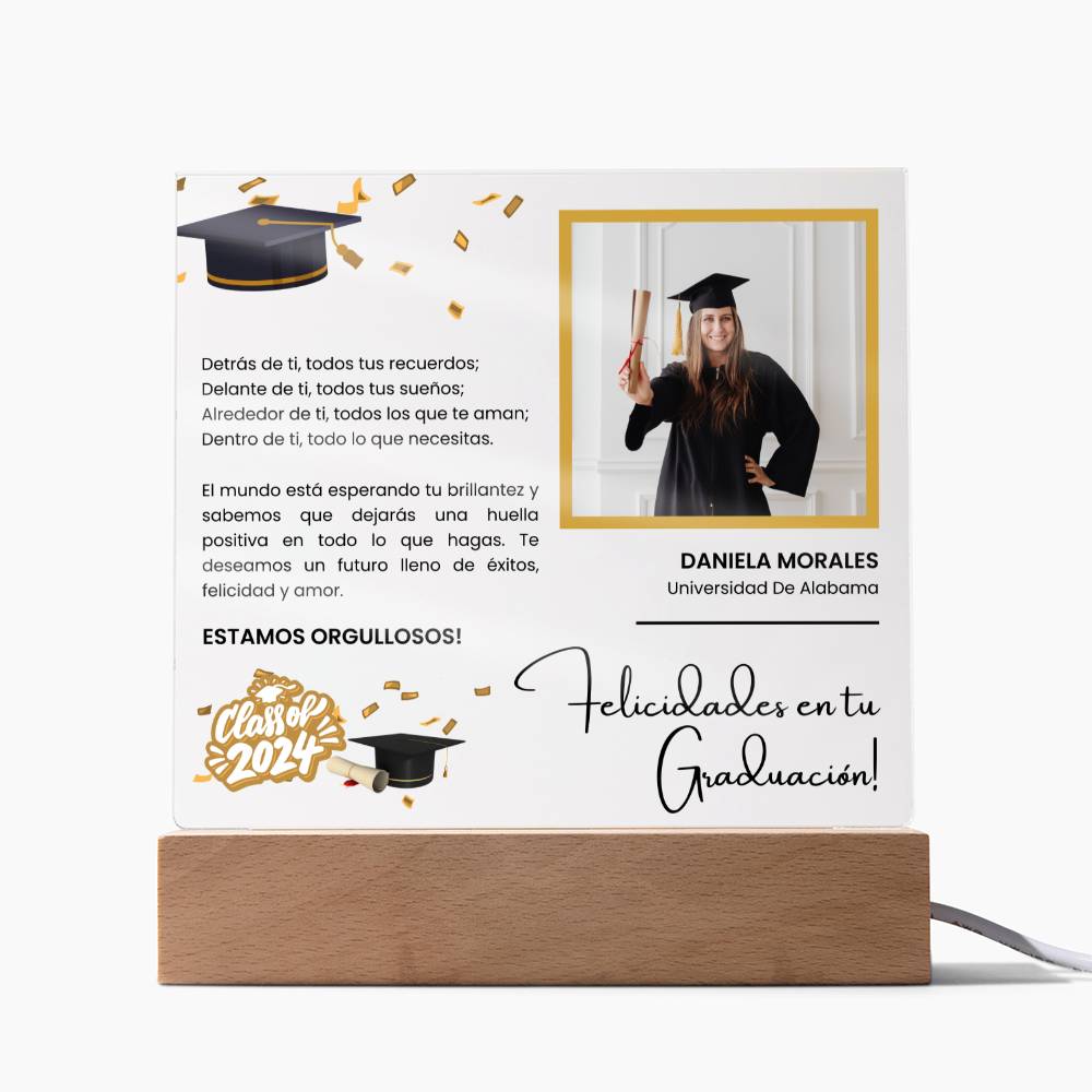 Regalo Para Amiga/ Nieto/ Nieta | Graduación y nuevos comienzos | Acrílico Cuadrado