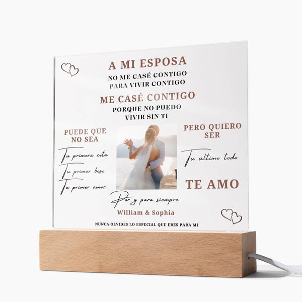 Regalo Para Esposa | Te Amo | Placa acrílica