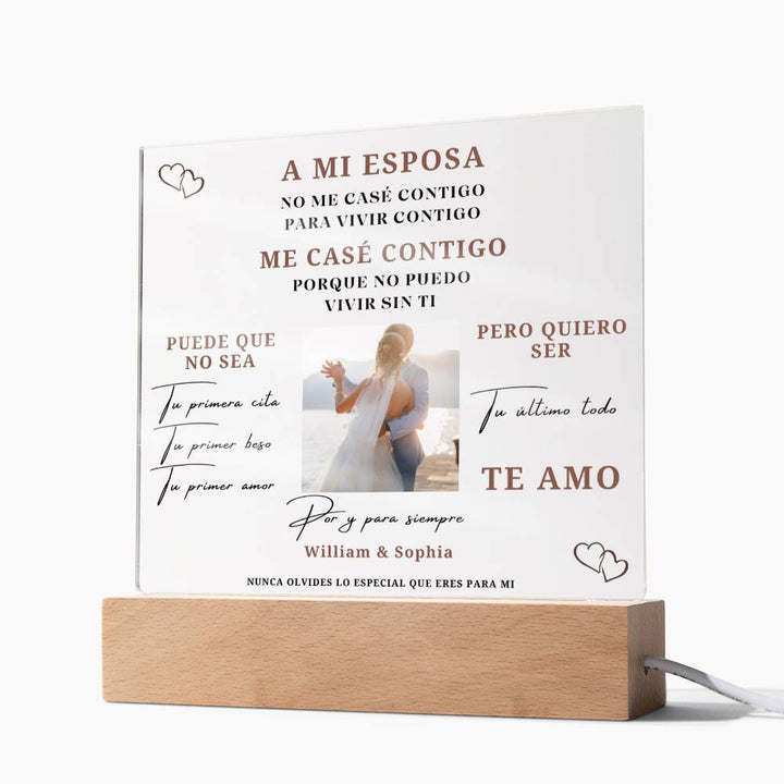 Regalo Para Esposa | Te Amo | Placa acrílica