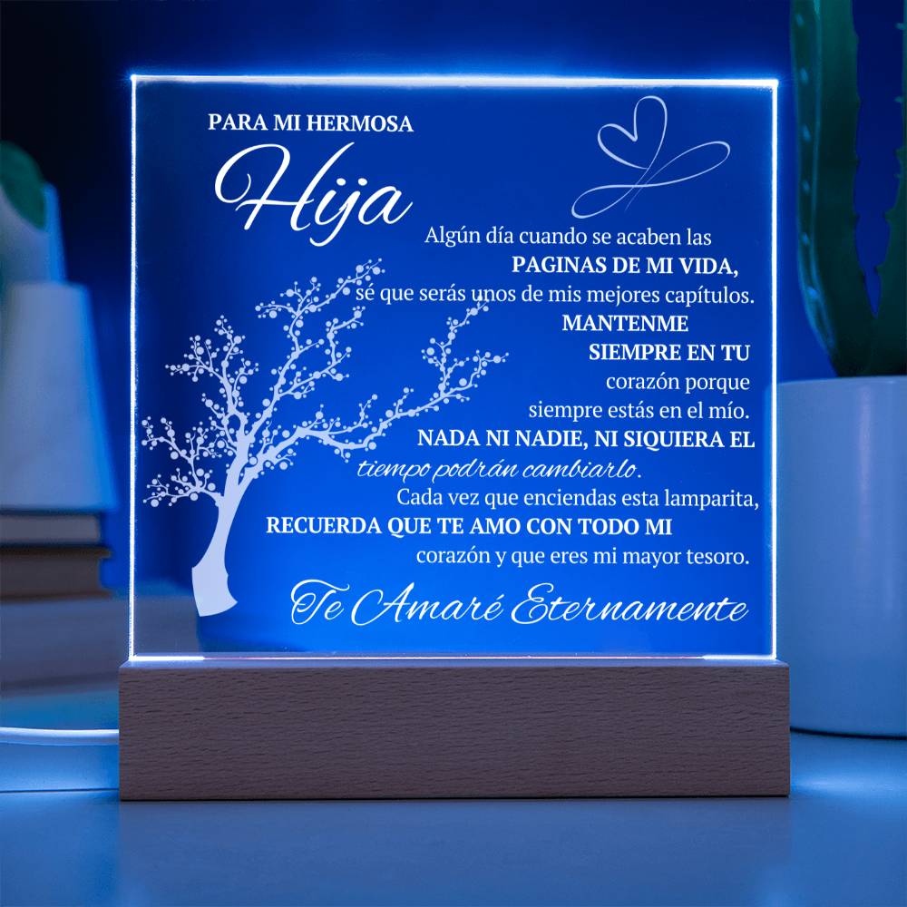 Regalo para hija | Eres la luz de mi vida | Placa de acrílico
