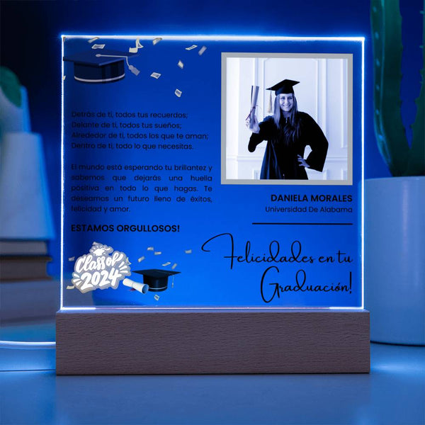 Regalo Para Amiga/ Nieto/ Nieta | Graduación y nuevos comienzos | Acrílico Cuadrado
