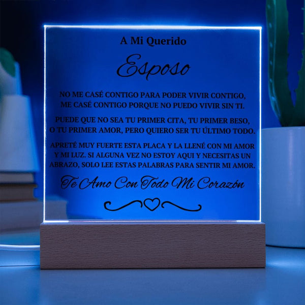 Regalo Para Esposo | Un Símbolo de Amor Eterno | Placa de Acrílico Cuadrada