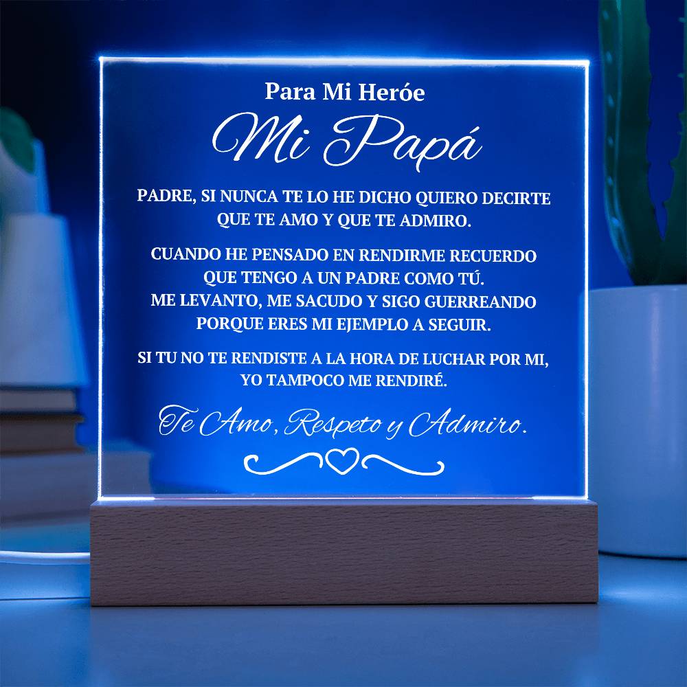 Regalo Para Papá | Un Símbolo de Respeto | Placa de Acrílico Cuadrada
