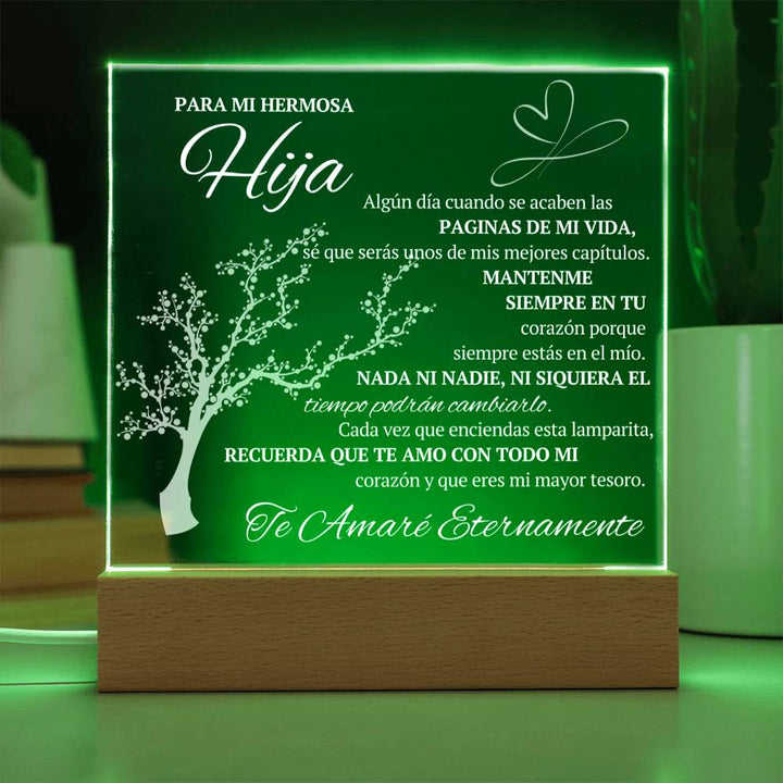Regalo para hija | Eres la luz de mi vida | Placa de acrílico