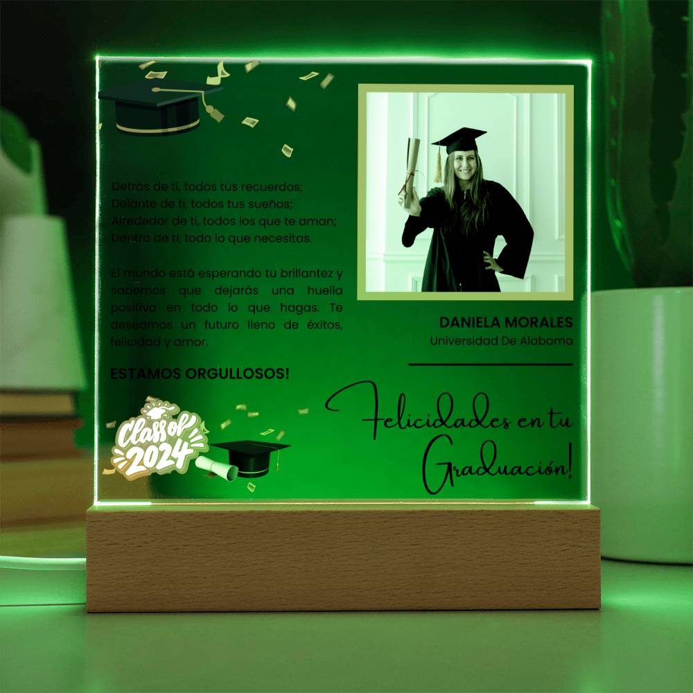 Regalo Para Amiga/ Nieto/ Nieta | Graduación y nuevos comienzos | Acrílico Cuadrado