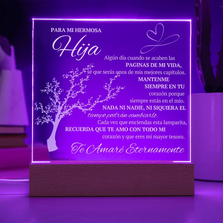 Regalo para hija | Eres la luz de mi vida | Placa de acrílico