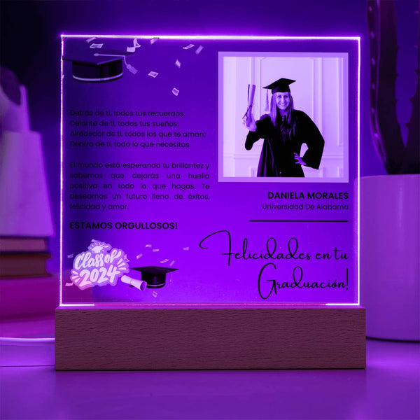 Regalo Para Amiga/ Nieto/ Nieta | Graduación y nuevos comienzos | Acrílico Cuadrado
