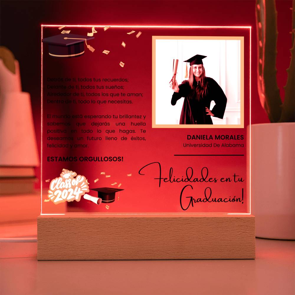 Regalo Para Amiga/ Nieto/ Nieta | Graduación y nuevos comienzos | Acrílico Cuadrado