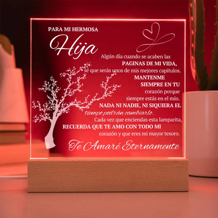 Regalo para hija | Eres la luz de mi vida | Placa de acrílico
