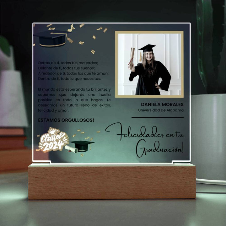 Regalo Para Amiga/ Nieto/ Nieta | Graduación y nuevos comienzos | Acrílico Cuadrado