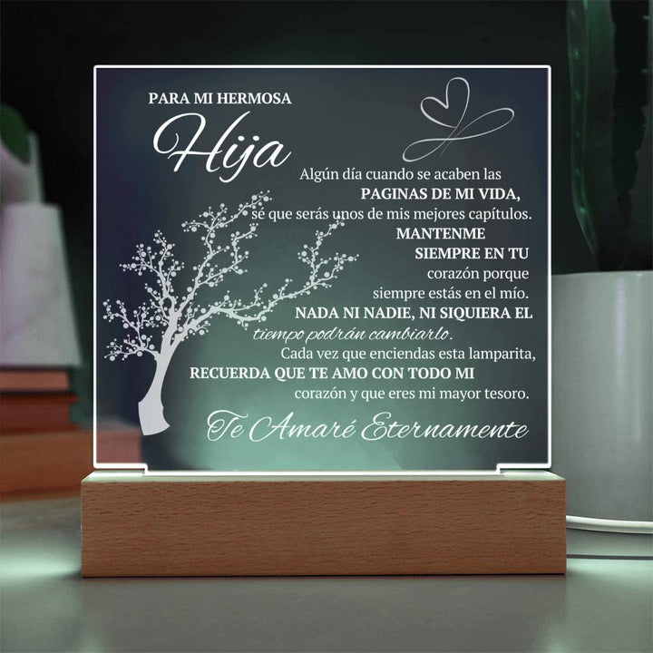 Regalo para hija | Eres la luz de mi vida | Placa de acrílico