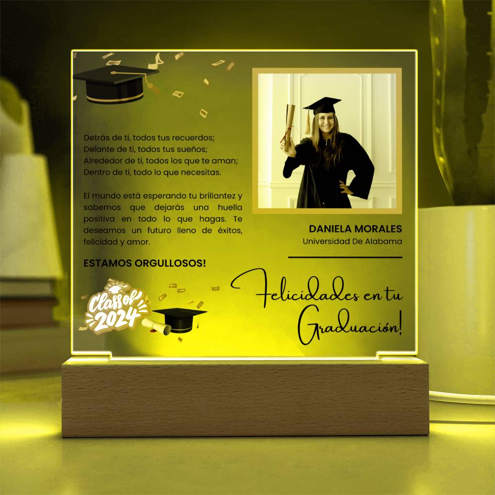 Regalo Para Amiga/ Nieto/ Nieta | Graduación y nuevos comienzos | Acrílico Cuadrado