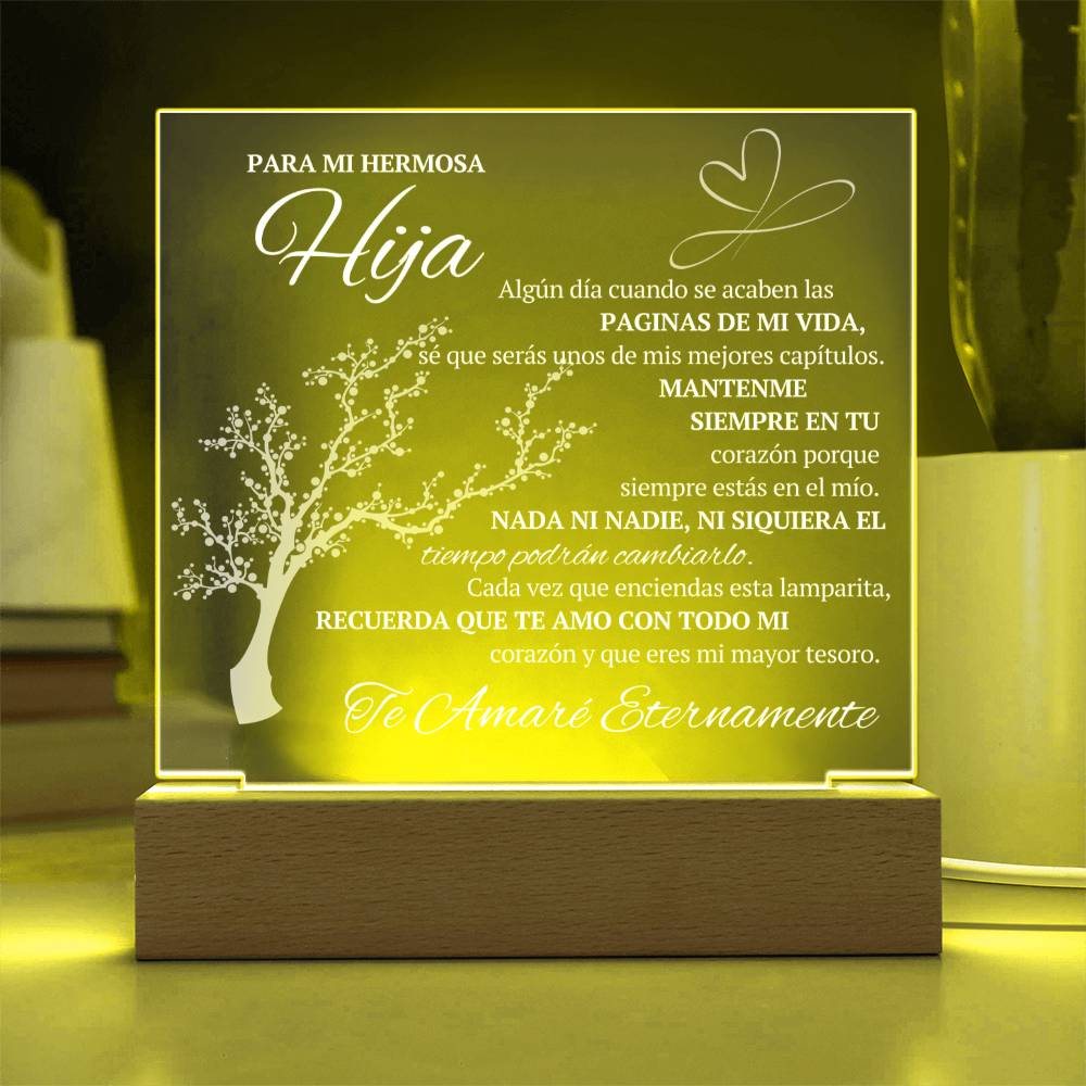 Regalo para hija | Eres la luz de mi vida | Placa de acrílico