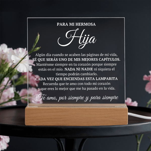 Regalo para hija | Mi amor por ti no tiene fin | Placa de acrílico