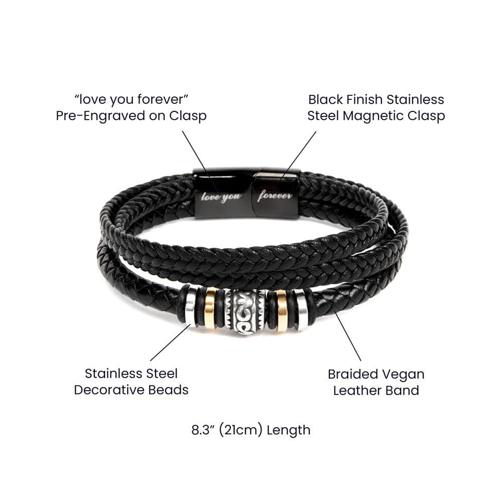 Regalo Para Papa | Mi Héroe | Pulsera de Cuero Para Hombre
