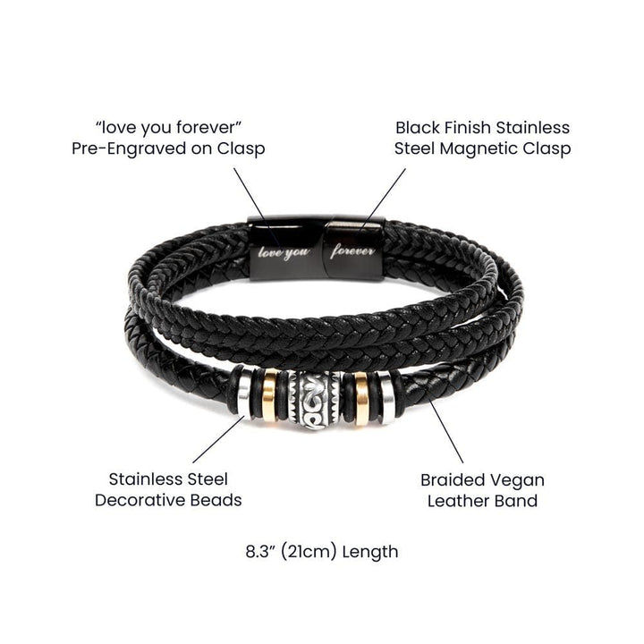 Regalo Para Papa | Mi Héroe | Pulsera de Cuero Para Hombre