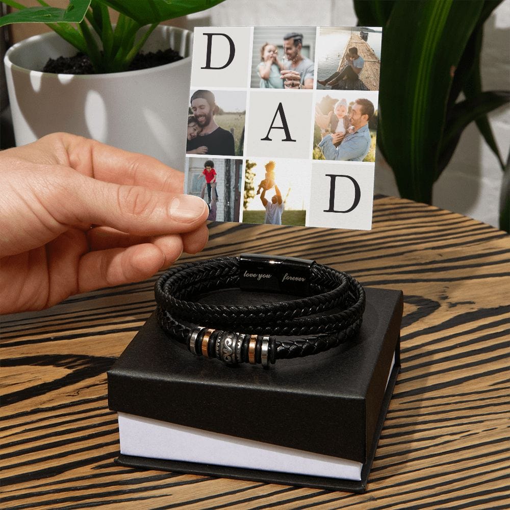 Regalo Para Papa | Mi Héroe | Pulsera de Cuero Para Hombre