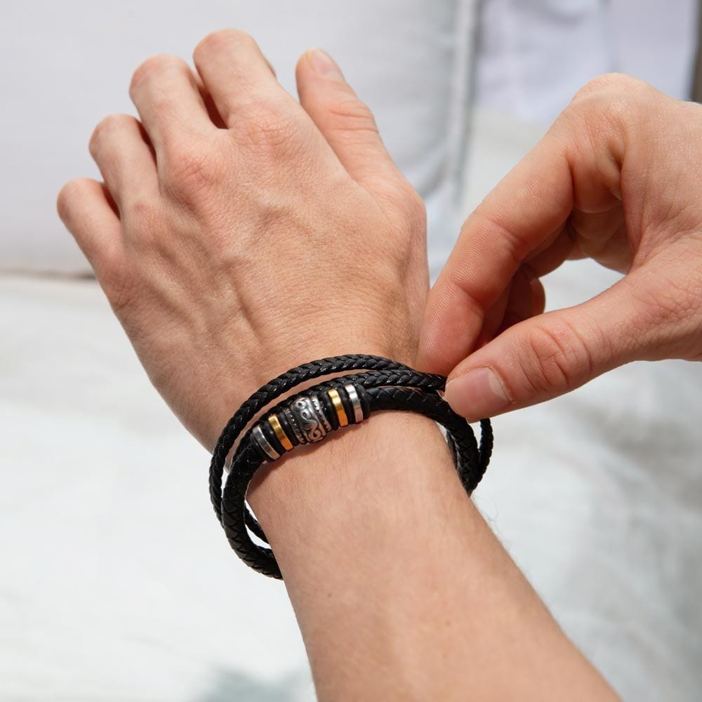 Regalo Para Papa | Mi Héroe | Pulsera de Cuero Para Hombre