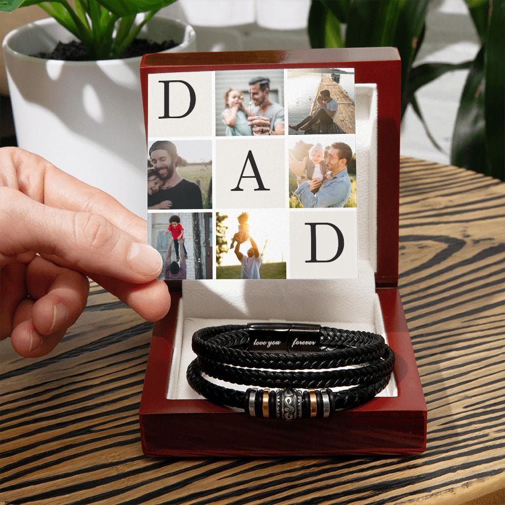 Regalo Para Papa | Mi Héroe | Pulsera de Cuero Para Hombre