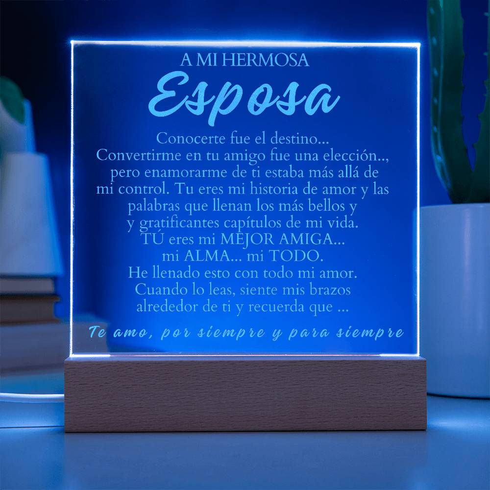 Regalo Para Esposa | Mejor amiga mi alma | Placa de Acrílico Grabada