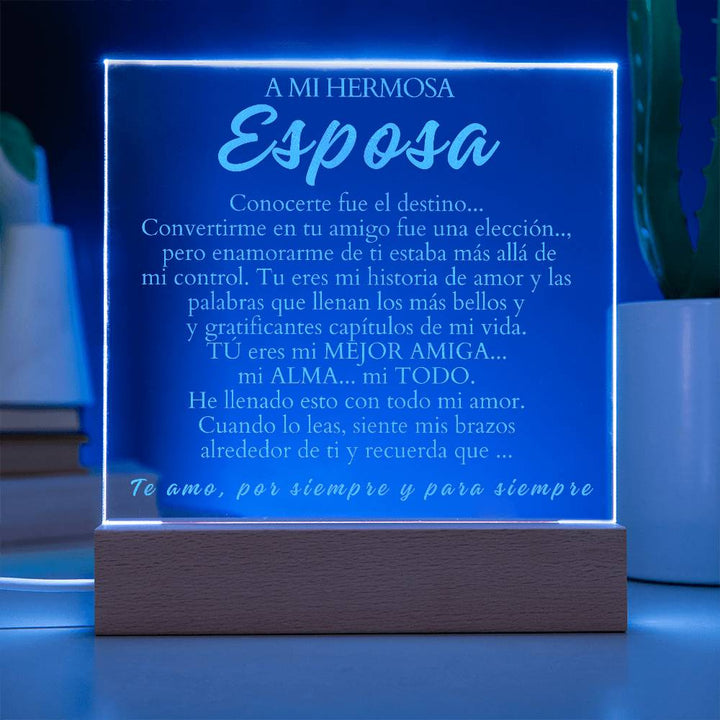 Regalo Para Esposa | Mejor amiga mi alma | Placa de Acrílico Grabada