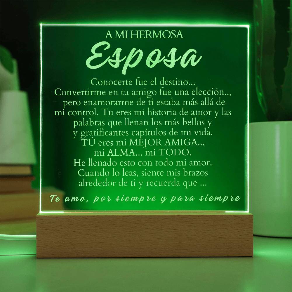 Regalo Para Esposa | Mejor amiga mi alma | Placa de Acrílico Grabada
