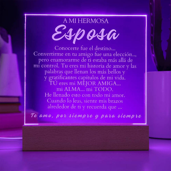 Regalo Para Esposa | Mejor amiga mi alma | Placa de Acrílico Grabada