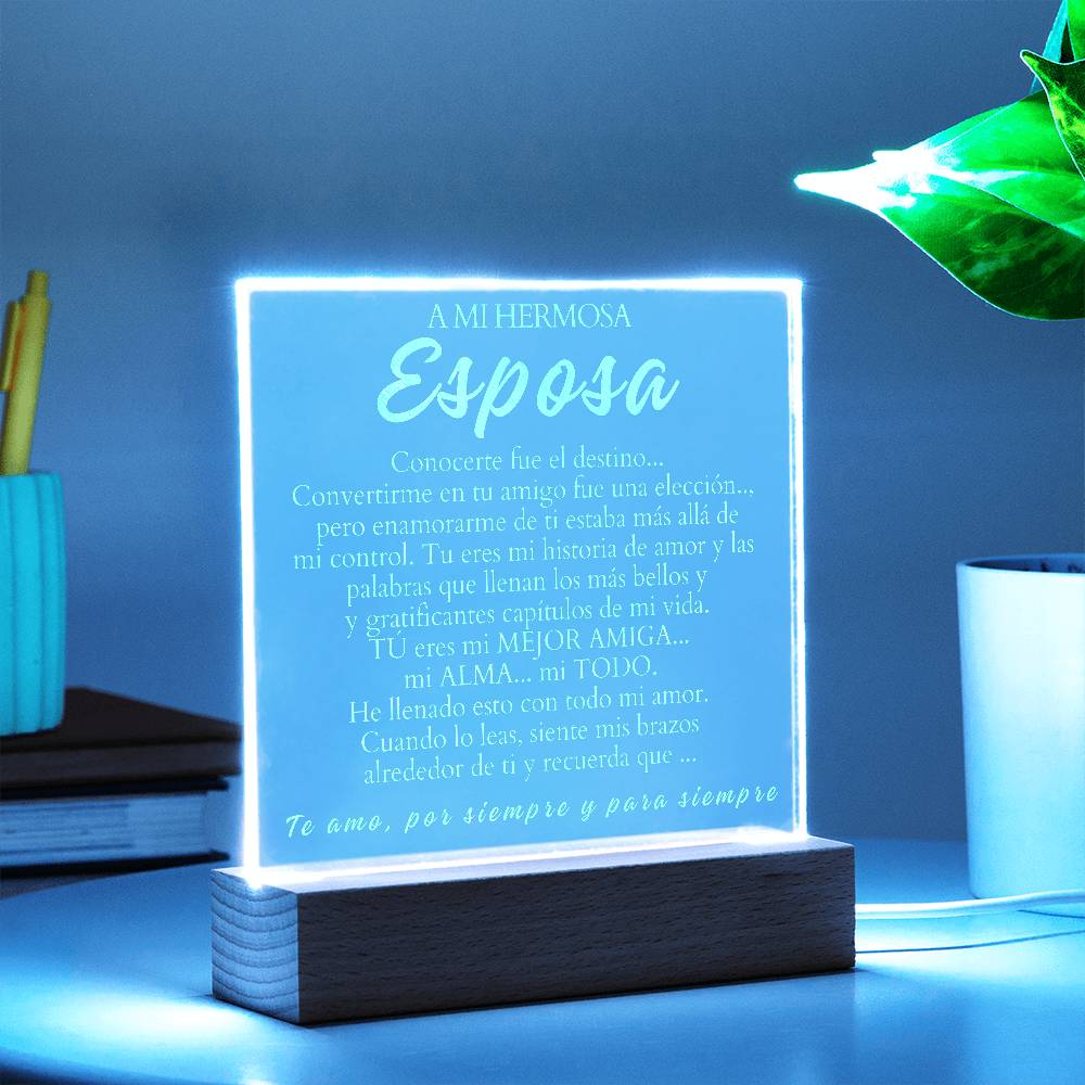 Regalo Para Esposa | Mejor amiga mi alma | Placa de Acrílico Grabada