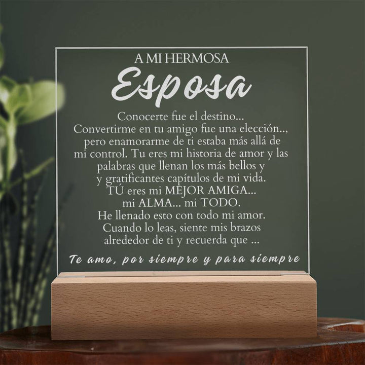 Regalo Para Esposa | Mejor amiga mi alma | Placa de Acrílico Grabada