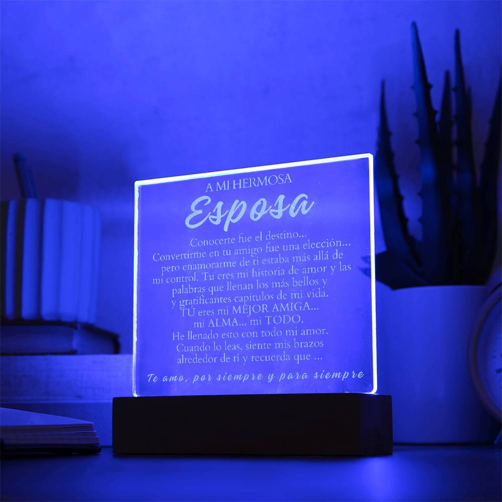 Regalo Para Esposa | Mejor amiga mi alma | Placa de Acrílico Grabada