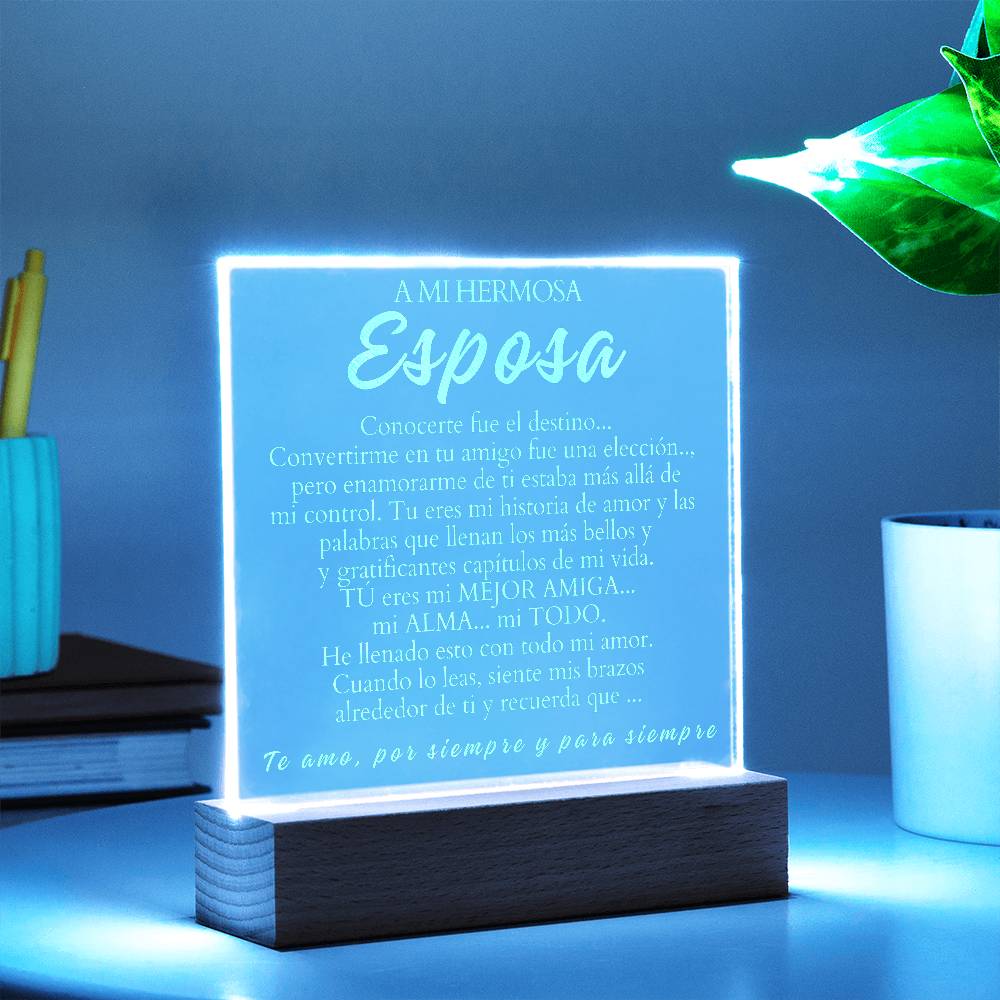 Regalo Para Esposa | Mejor amiga mi alma | Placa de Acrílico Grabada