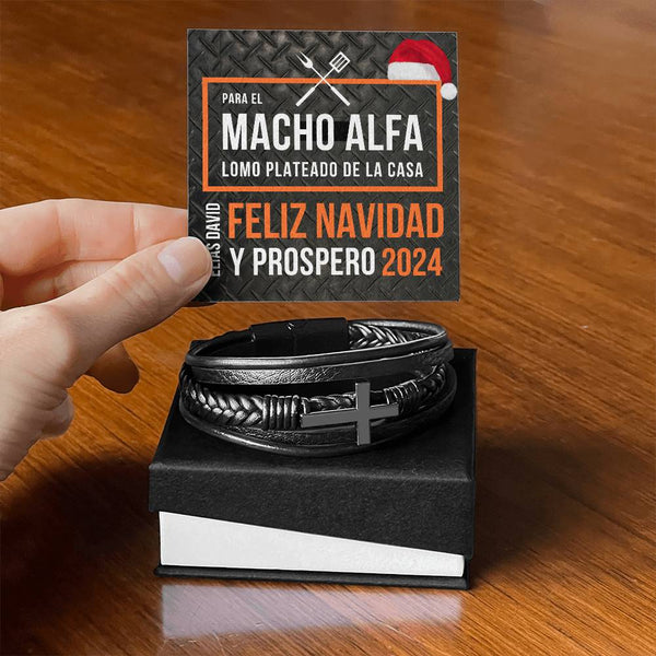 Pulsera de Cuero Cruzada para Hombre - gift
