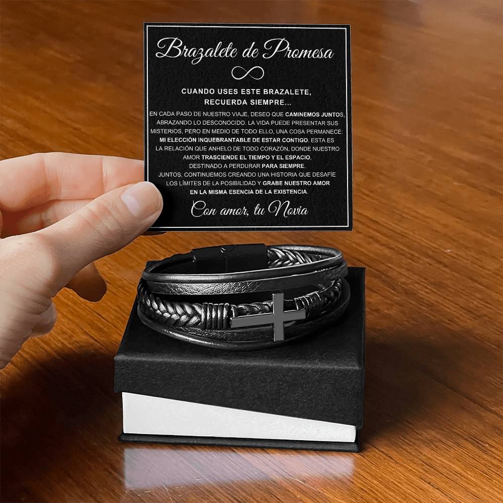 Regalo Para Novio/Esposo | Siempre Contigo | Pulsera Cruzada