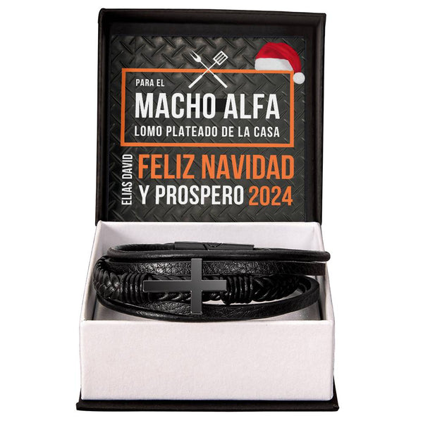 Pulsera de Cuero Cruzada para Hombre - gift