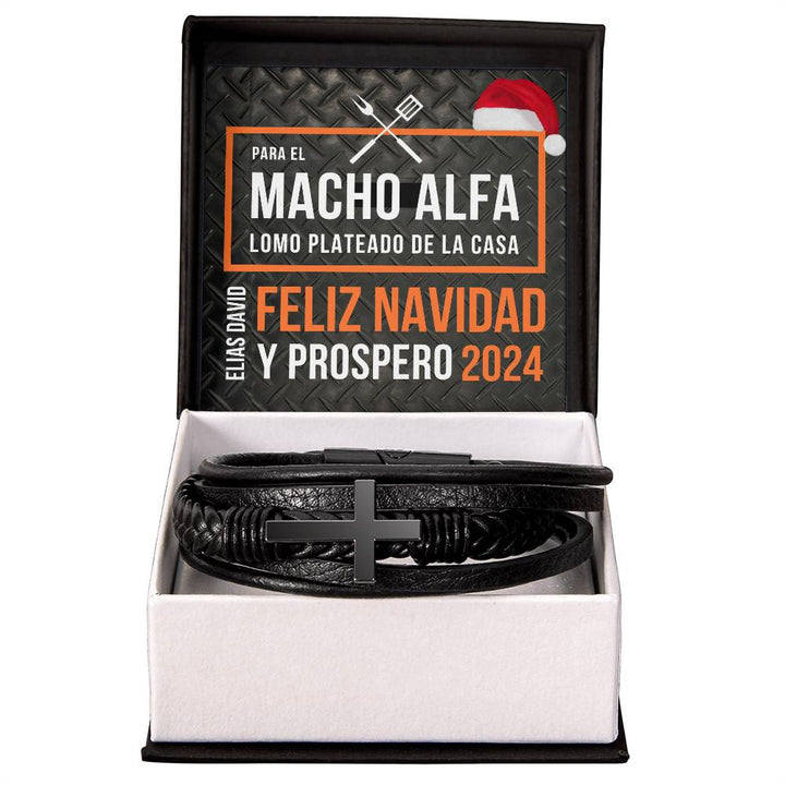 Pulsera de Cuero Cruzada para Hombre - gift