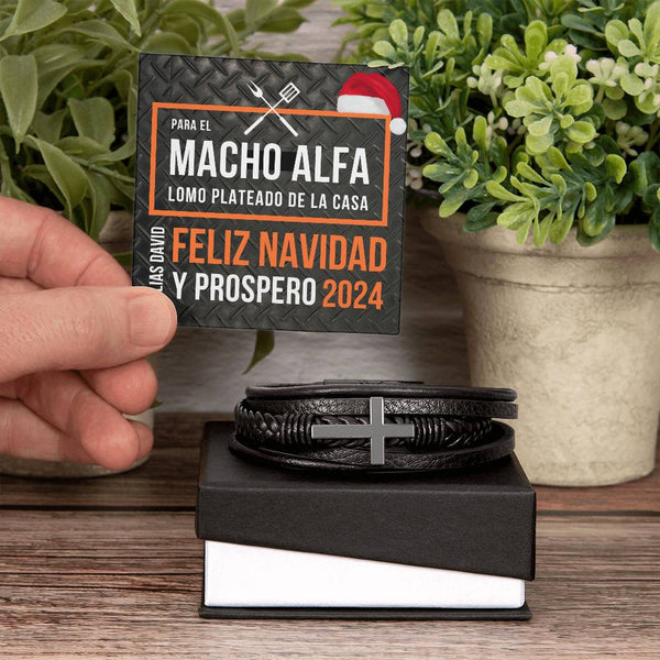 Pulsera de Cuero Cruzada para Hombre - gift
