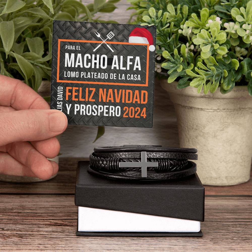 Pulsera de Cuero Cruzada para Hombre - gift