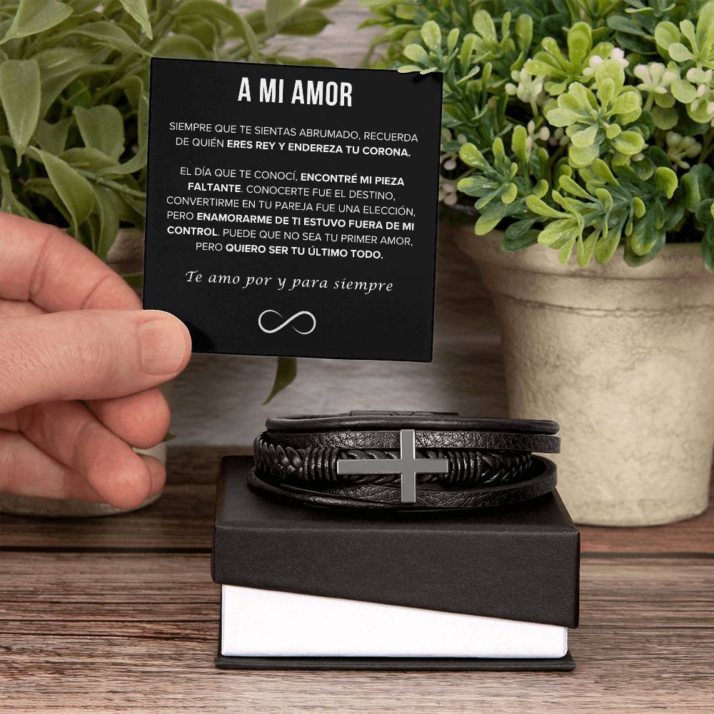 Regalo Para Novio/Esposo | Mi Compañero Infinito | Pulsera Cruzada