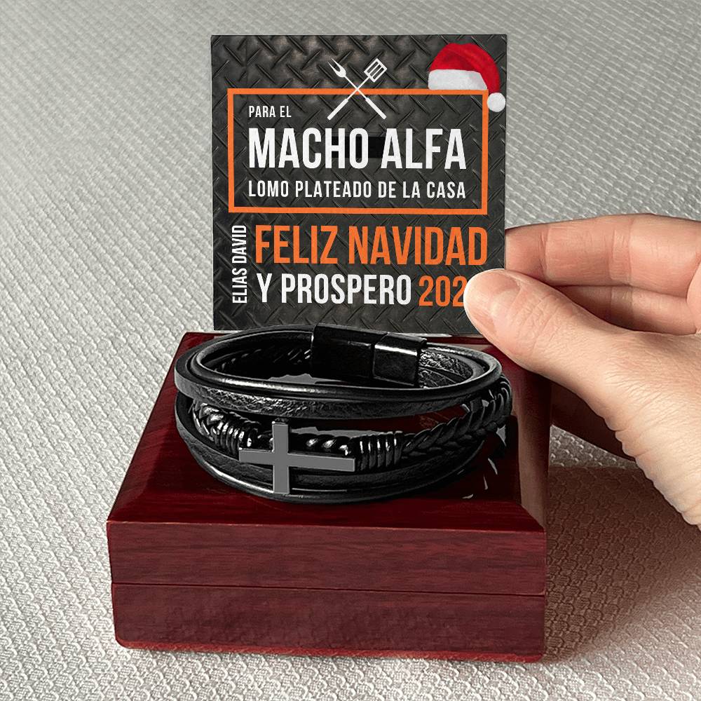 Pulsera de Cuero Cruzada para Hombre - gift