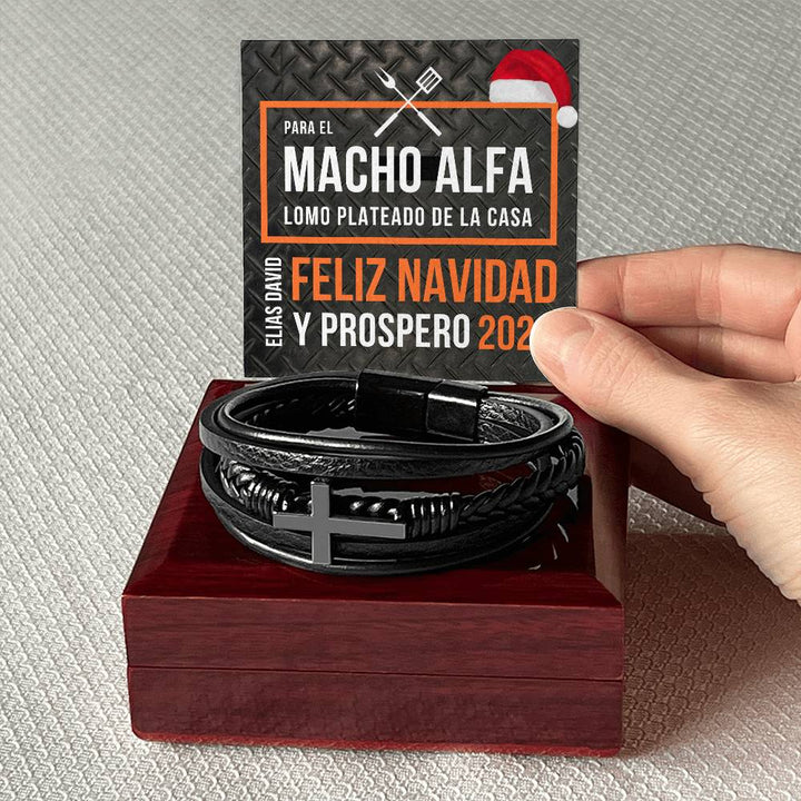 Pulsera de Cuero Cruzada para Hombre - gift