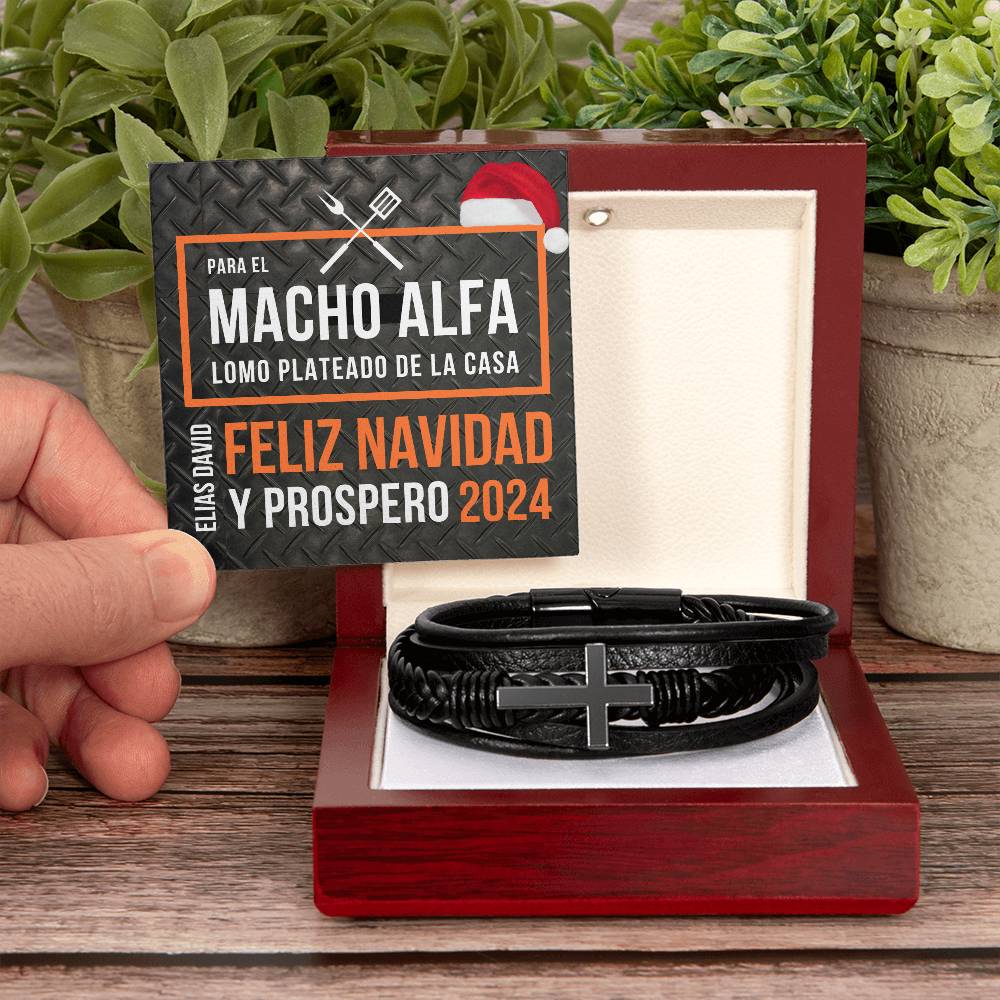 Pulsera de Cuero Cruzada para Hombre - gift