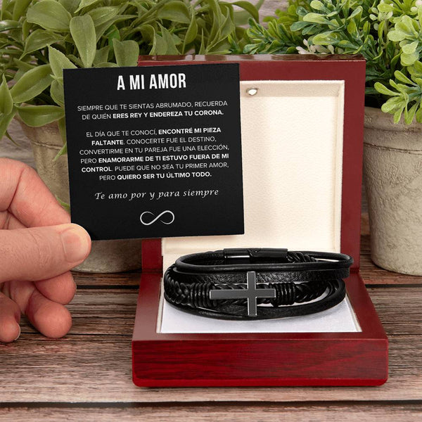 Regalo Para Novio/Esposo | Mi Compañero Infinito | Pulsera Cruzada