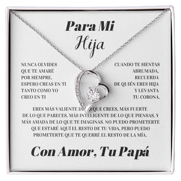 Regalo para hija | Siempre en mi corazón | Collar Amor eterno
