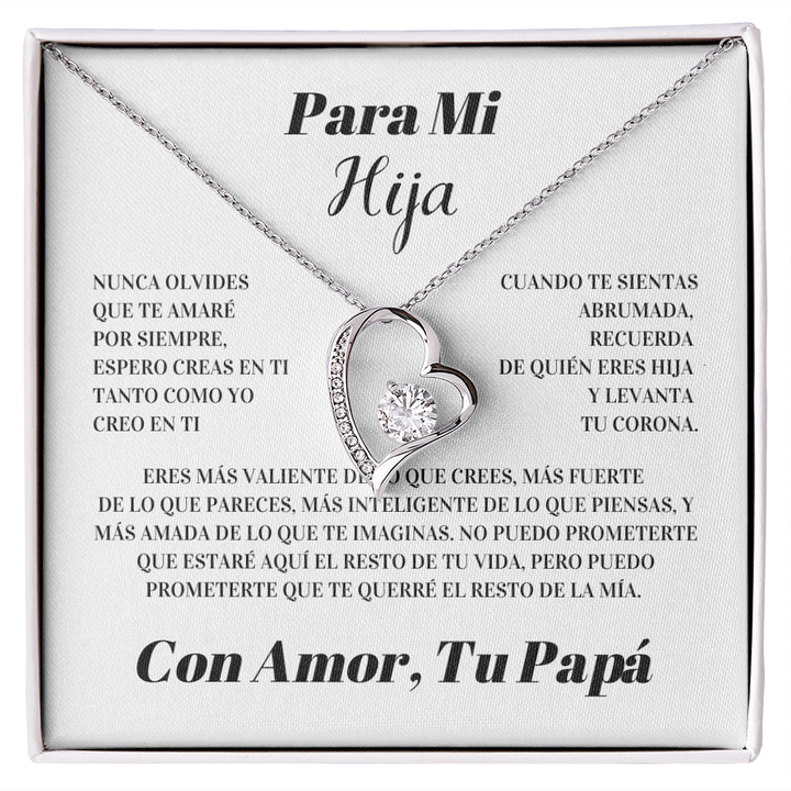 Regalo para hija | Siempre en mi corazón | Collar Amor eterno