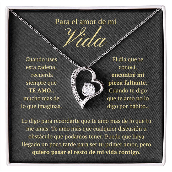 Regalo Para Novia/Esposa | Mi vida por siempre contigo | Collar Amor para siempre