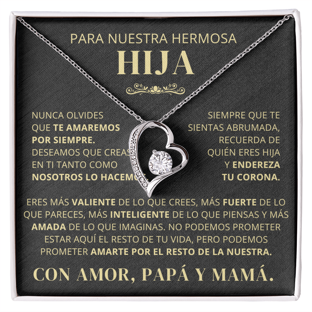 Regalo Para Hija | Nunca lo olvides | Collar de amor eterno – De Papá y Mamá