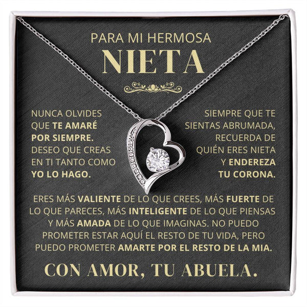 Regalo Para Nieta | Con amor, abuela | Collar de corazón